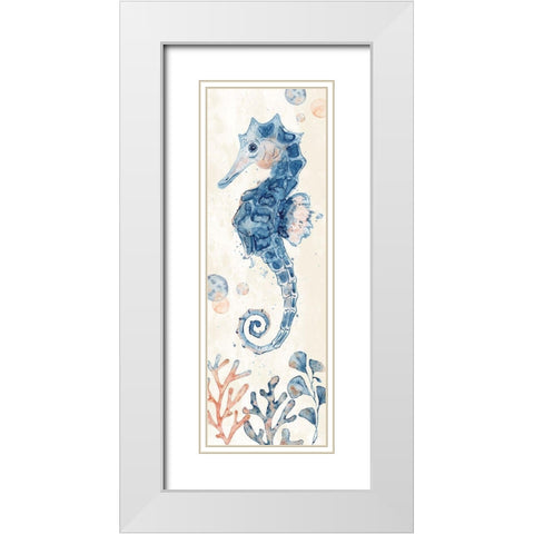 Seahorse White Modern Wood Framed Art Print with Double Matting by ND Art