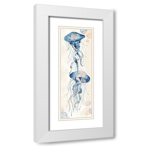 Jellyfish White Modern Wood Framed Art Print with Double Matting by ND Art