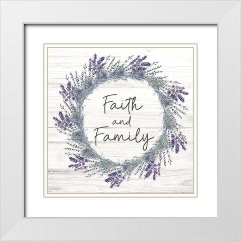 Faith and Family White Modern Wood Framed Art Print with Double Matting by ND Art