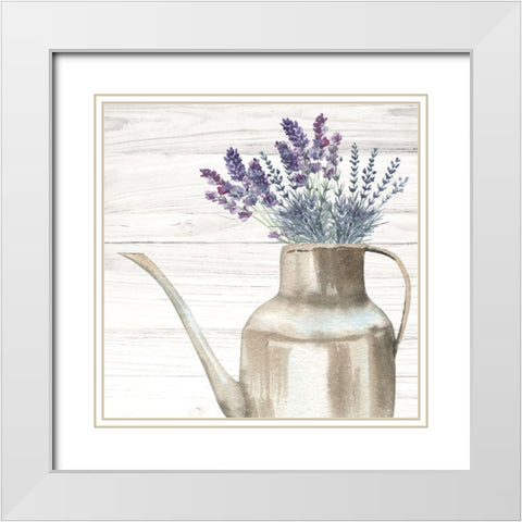 Fresh Lavender II White Modern Wood Framed Art Print with Double Matting by ND Art