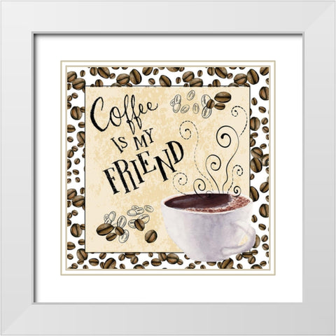 Best Friend White Modern Wood Framed Art Print with Double Matting by ND Art