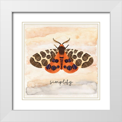 Simplify White Modern Wood Framed Art Print with Double Matting by ND Art