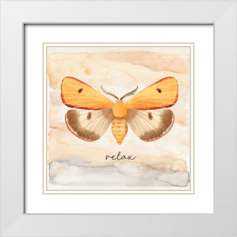 Relax White Modern Wood Framed Art Print with Double Matting by ND Art