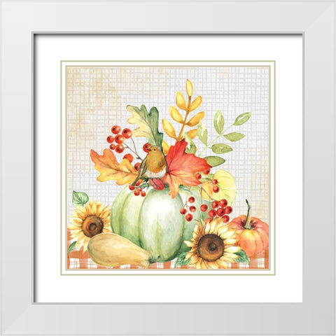Fall Still Life White Modern Wood Framed Art Print with Double Matting by ND Art