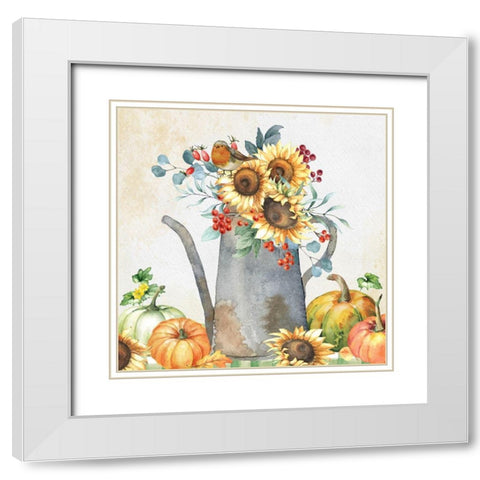 Fall Still Life II White Modern Wood Framed Art Print with Double Matting by ND Art