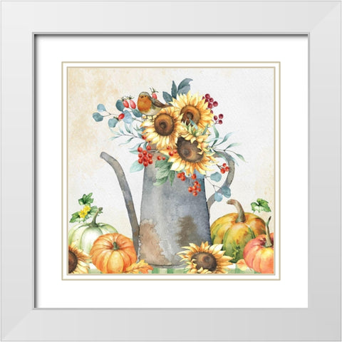 Fall Still Life II White Modern Wood Framed Art Print with Double Matting by ND Art