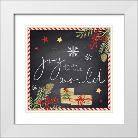 Joy to the World White Modern Wood Framed Art Print with Double Matting by ND Art