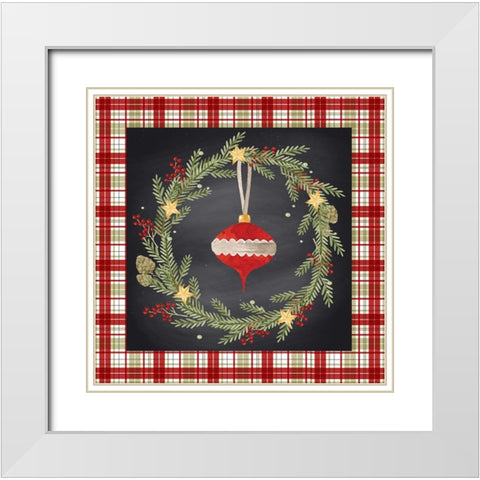 Christmas Ornament White Modern Wood Framed Art Print with Double Matting by ND Art
