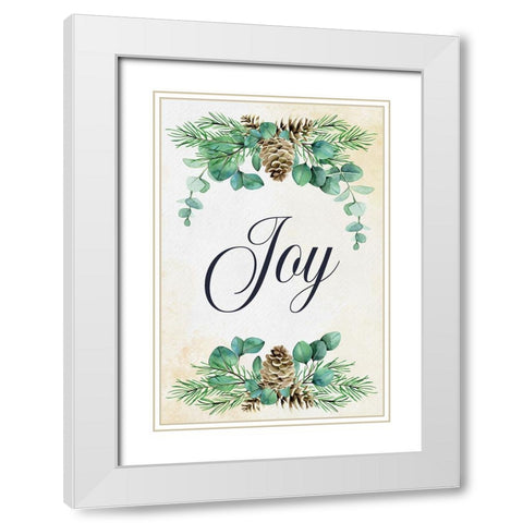 Joy White Modern Wood Framed Art Print with Double Matting by ND Art