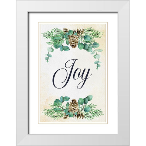 Joy White Modern Wood Framed Art Print with Double Matting by ND Art