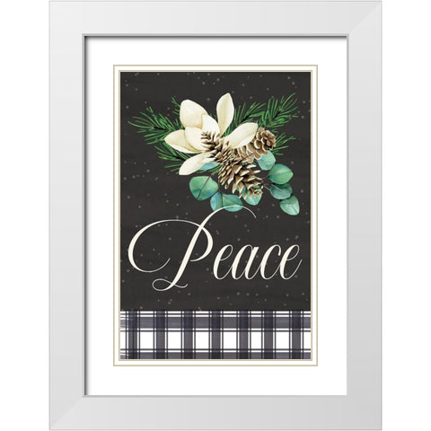 Peace White Modern Wood Framed Art Print with Double Matting by ND Art