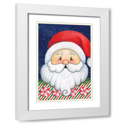 Santa III White Modern Wood Framed Art Print with Double Matting by ND Art