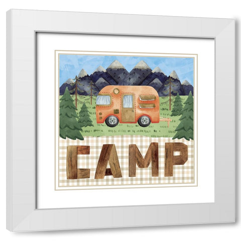 Camp White Modern Wood Framed Art Print with Double Matting by ND Art