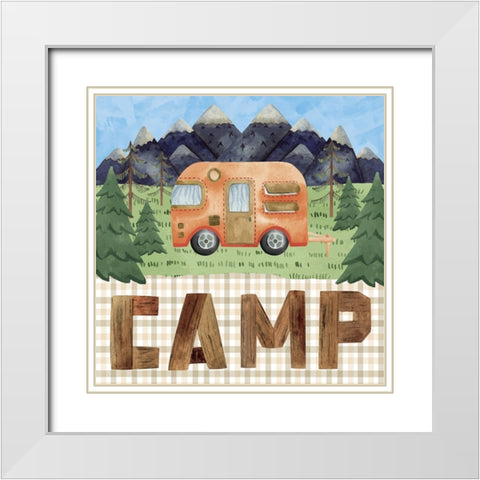 Camp White Modern Wood Framed Art Print with Double Matting by ND Art