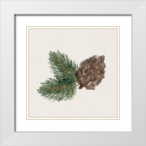 Pinecone White Modern Wood Framed Art Print with Double Matting by ND Art