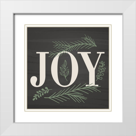 Joy White Modern Wood Framed Art Print with Double Matting by ND Art