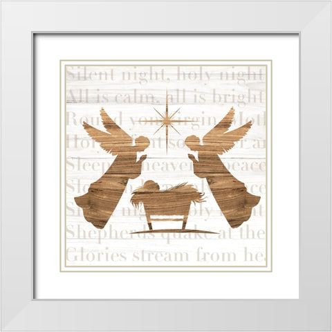 Nativity White Modern Wood Framed Art Print with Double Matting by ND Art