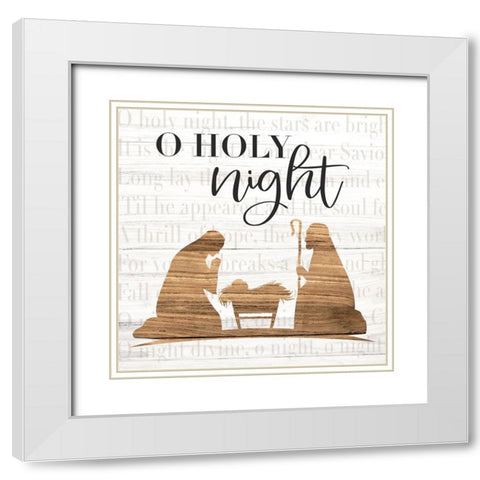 O Holy Night White Modern Wood Framed Art Print with Double Matting by ND Art