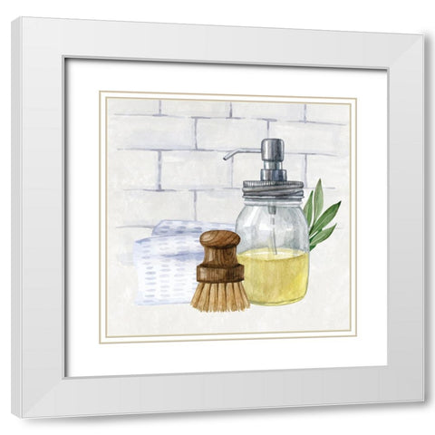 Kitchen Scene III White Modern Wood Framed Art Print with Double Matting by ND Art