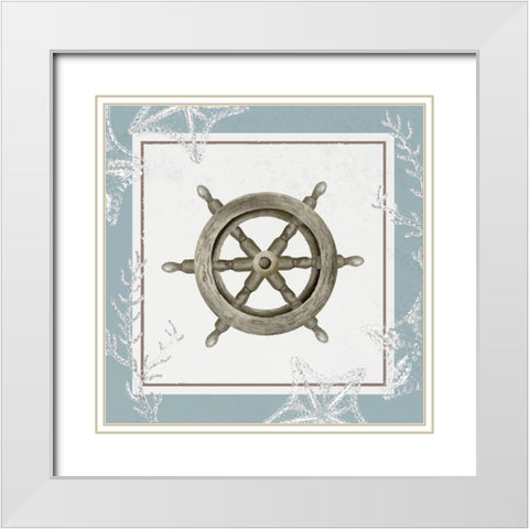 Helm White Modern Wood Framed Art Print with Double Matting by ND Art