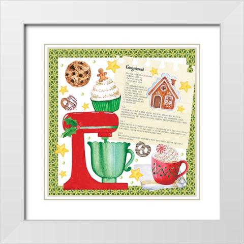 Gingerbread Cookies White Modern Wood Framed Art Print with Double Matting by ND Art