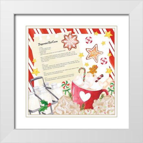 Peppermint Cocoa White Modern Wood Framed Art Print with Double Matting by ND Art