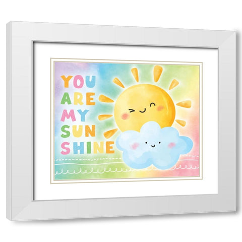 My Sunshine White Modern Wood Framed Art Print with Double Matting by ND Art