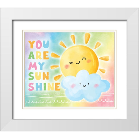 My Sunshine White Modern Wood Framed Art Print with Double Matting by ND Art