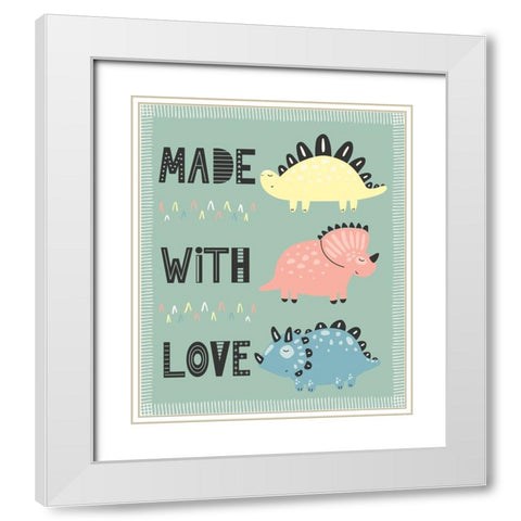 Made With Love White Modern Wood Framed Art Print with Double Matting by ND Art