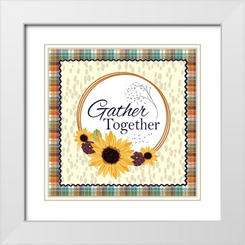 Gather Together White Modern Wood Framed Art Print with Double Matting by ND Art