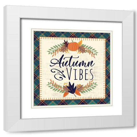 Autumn Vibes White Modern Wood Framed Art Print with Double Matting by ND Art