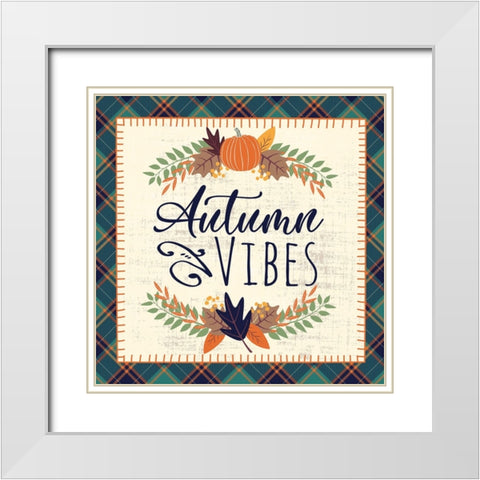 Autumn Vibes White Modern Wood Framed Art Print with Double Matting by ND Art