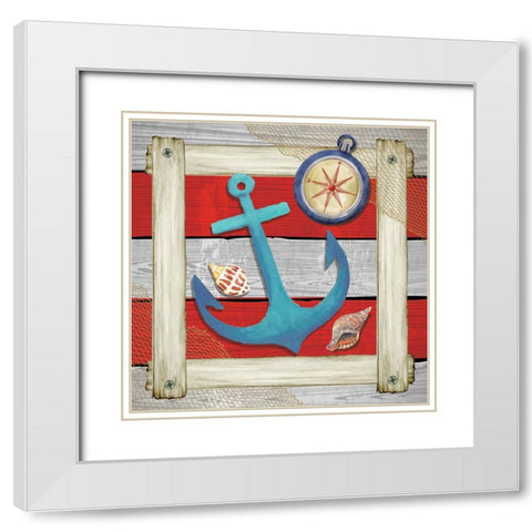 Anchor White Modern Wood Framed Art Print with Double Matting by ND Art