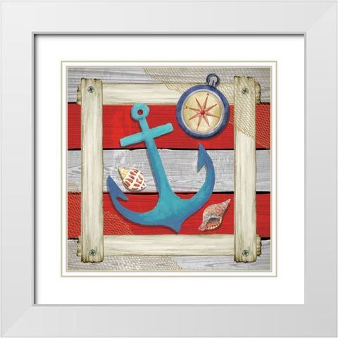 Anchor White Modern Wood Framed Art Print with Double Matting by ND Art