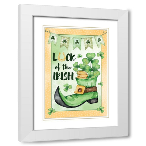 Luck of the Irish White Modern Wood Framed Art Print with Double Matting by ND Art