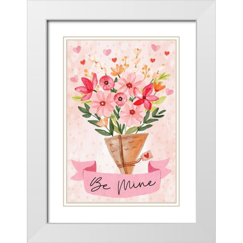 Be Mine White Modern Wood Framed Art Print with Double Matting by ND Art