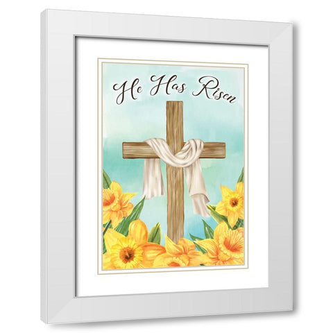 He Has Risen White Modern Wood Framed Art Print with Double Matting by ND Art