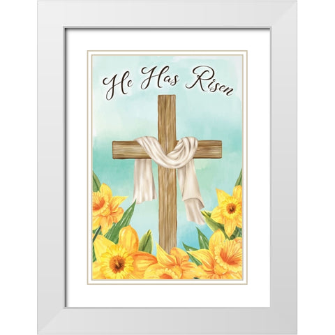 He Has Risen White Modern Wood Framed Art Print with Double Matting by ND Art