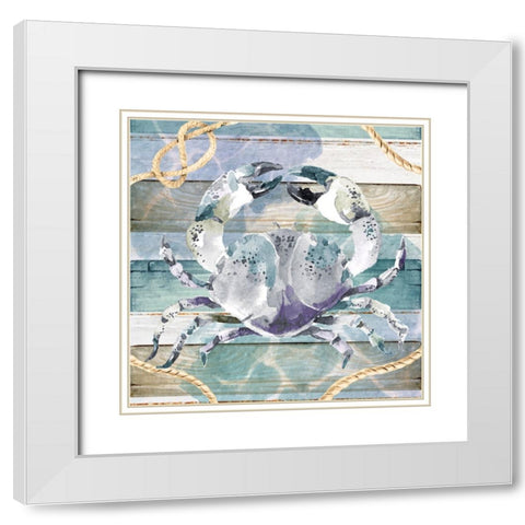 Crab White Modern Wood Framed Art Print with Double Matting by ND Art