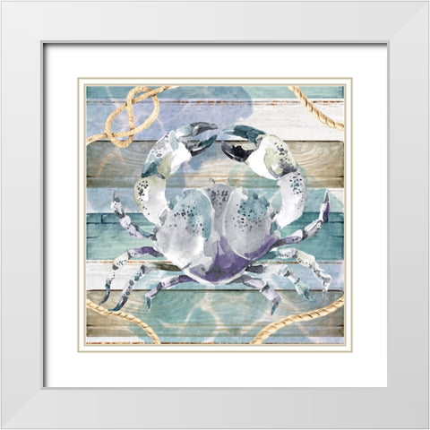 Crab White Modern Wood Framed Art Print with Double Matting by ND Art