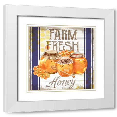 Farm Fresh Honey White Modern Wood Framed Art Print with Double Matting by ND Art