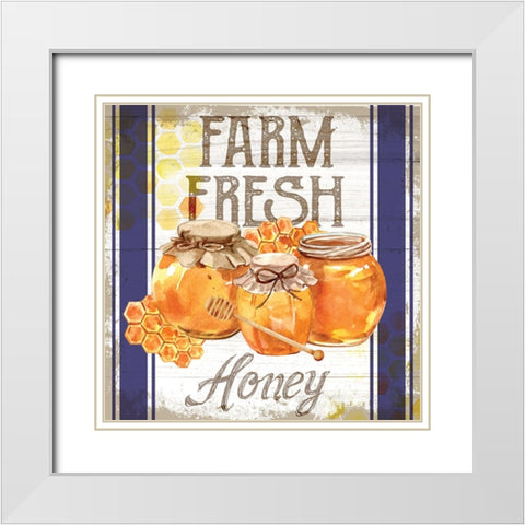Farm Fresh Honey White Modern Wood Framed Art Print with Double Matting by ND Art