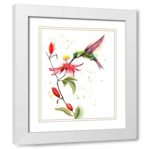 Humming Bird II White Modern Wood Framed Art Print with Double Matting by Shefranov, Olga