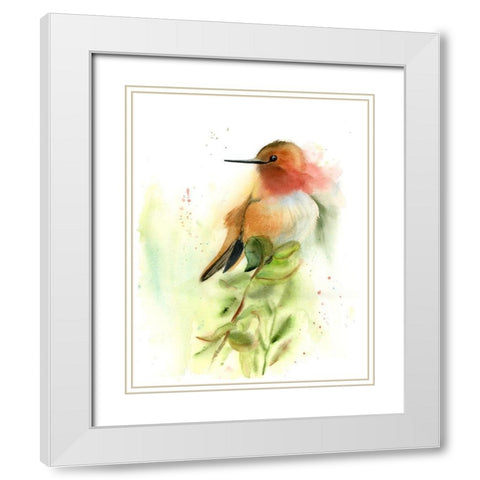 Pretty Bird White Modern Wood Framed Art Print with Double Matting by Shefranov, Olga