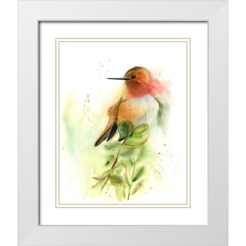 Pretty Bird White Modern Wood Framed Art Print with Double Matting by Shefranov, Olga