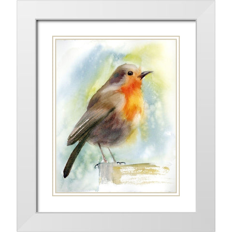 Orange Chest White Modern Wood Framed Art Print with Double Matting by Shefranov, Olga