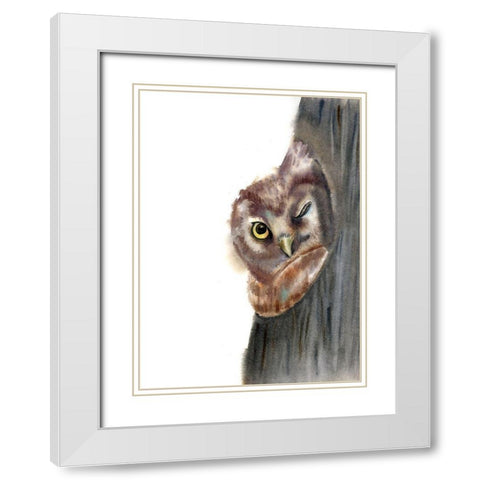 Peeker White Modern Wood Framed Art Print with Double Matting by Shefranov, Olga