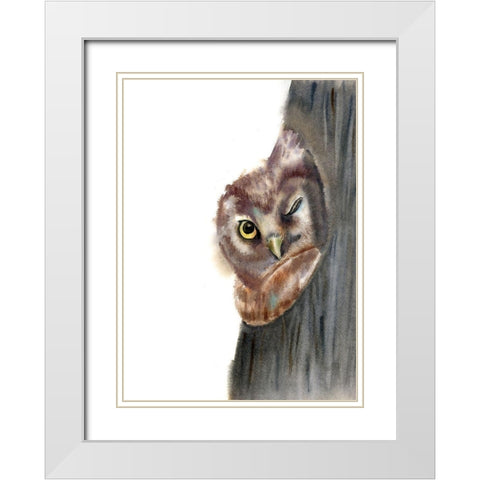 Peeker White Modern Wood Framed Art Print with Double Matting by Shefranov, Olga