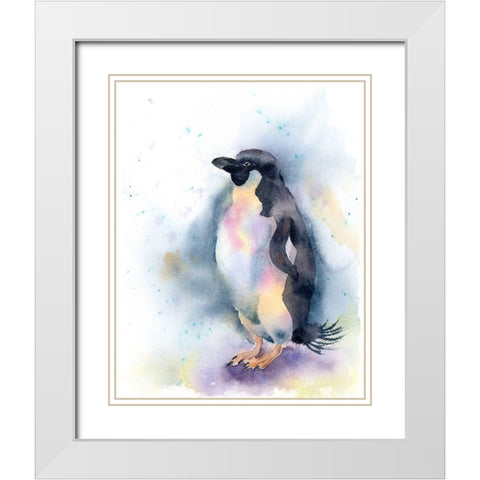 Penguin I White Modern Wood Framed Art Print with Double Matting by Shefranov, Olga