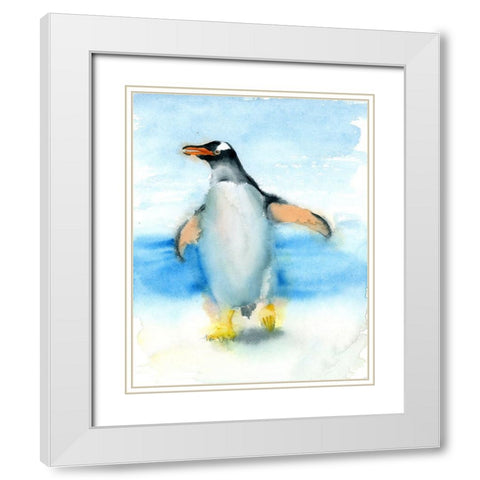 Penguin II White Modern Wood Framed Art Print with Double Matting by Shefranov, Olga